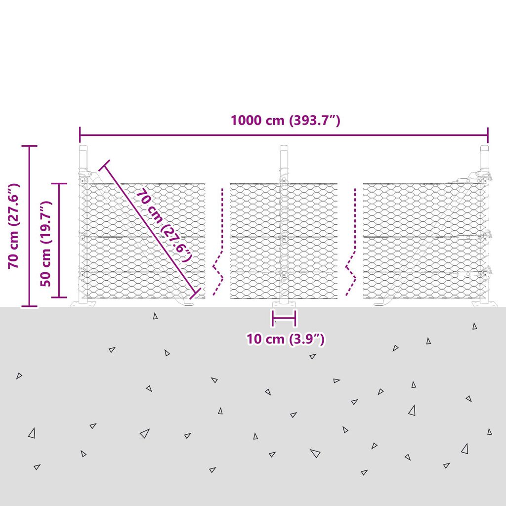 vidaXL Hexagon Fence Πράσινο 0.5x10 μ Χάλυβας