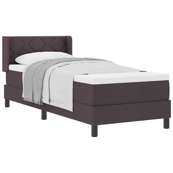 vidaXL Κρεβάτι box spring με στρώμα με στρώμα Σκούρο Καφέ 80 x 200 cm