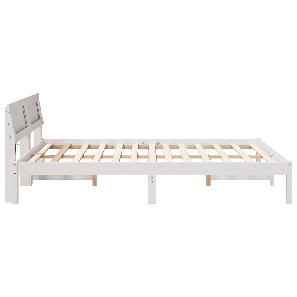 vidaXL Σκελετός Κρεβατιού Λευκό 150 x 200 cm Συμπαγές ξύλο πεύκου