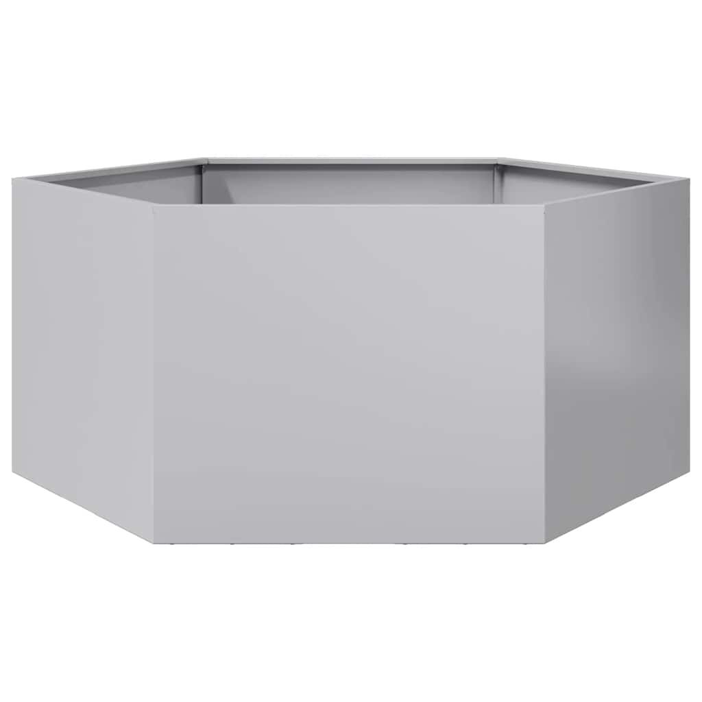 vidaXL Ζαρντινιέρα Κήπου Εξάγωνη 104x90x45 εκ. Γαλβανισμένο Χάλυβα