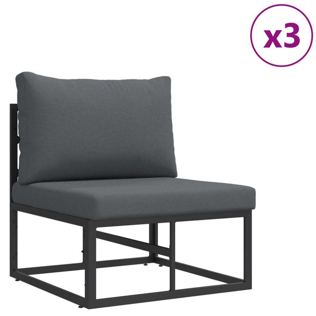 vidaXL Σετ Καναπέ Κήπου 5 pcs Μαύρο 213 x 71.5 x 71 εκ. Αλουμίνιο