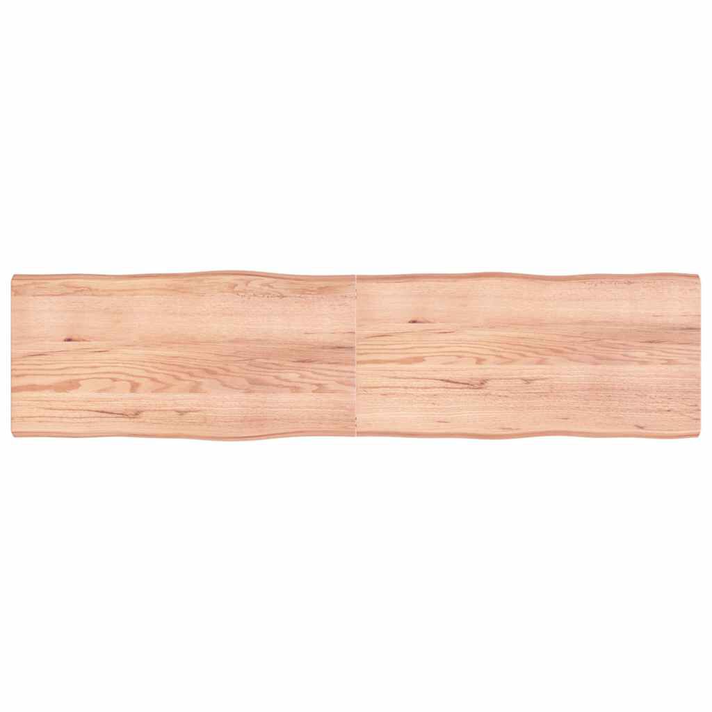 vidaXL Επιφ Τραπεζιού Αν Καφέ 200x50x(2-6)εκ.Ακατέργ. Μασίφ Ξύλο Δρυός