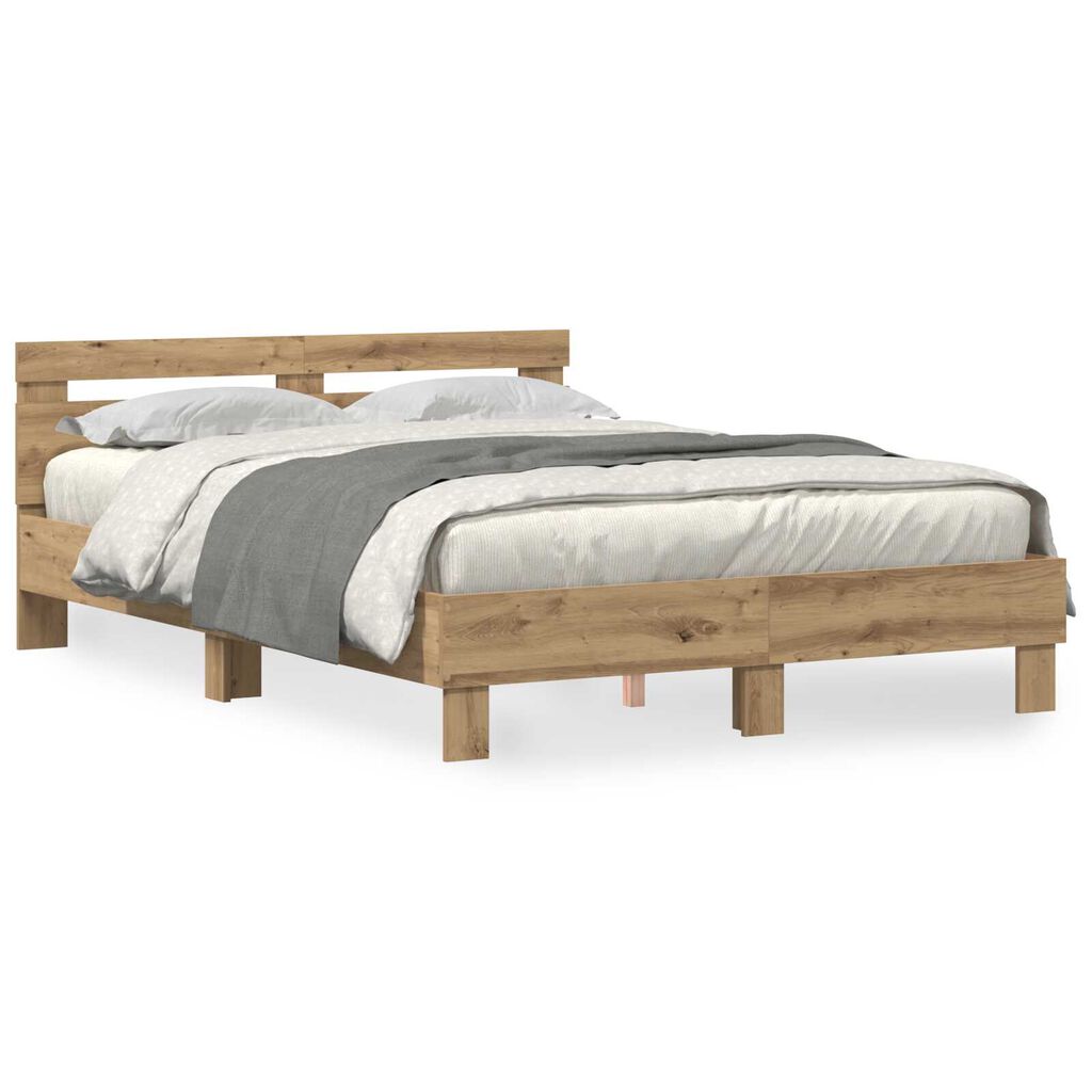 vidaXL Σκελετός Κρεβατιού artisan δρυς 150 x 200 cm Επεξεργασμένο ξύλο
