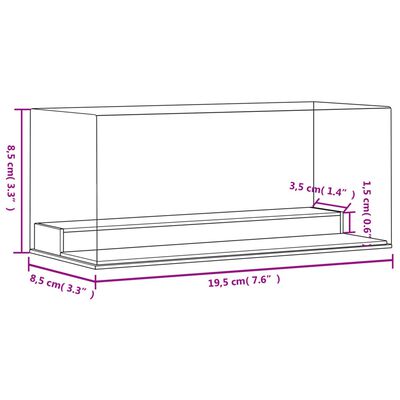 vidaXL Κουτί Βιτρίνα Διάφανο 19,5x8,5x8,5 εκ. Ακρυλικό