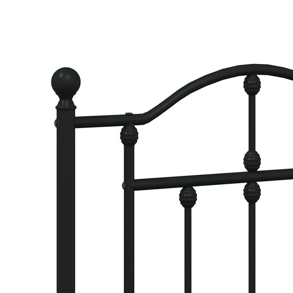 vidaXL Πλαίσιο Κρεβατιού με Κεφαλάρι&Ποδαρικό Μαύρο 183x213εκ. Μέταλλο