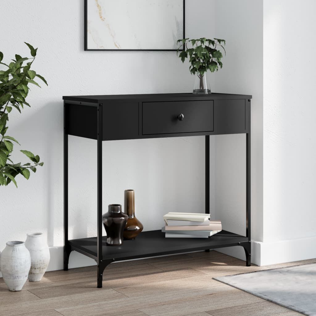 vidaXL Τραπέζι Κονσόλα Μαύρο 75 x 34,5 x 75 εκ. από Επεξεργ. Ξύλο