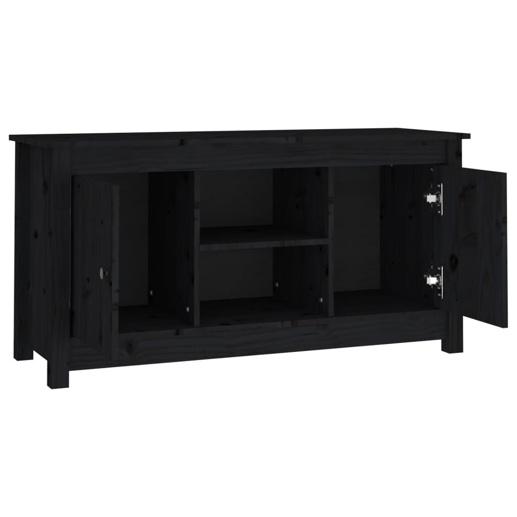 vidaXL Έπιπλο Τηλεόρασης Μαύρο 103x36,5x52 εκ. από Μασίφ Ξύλο Πεύκου