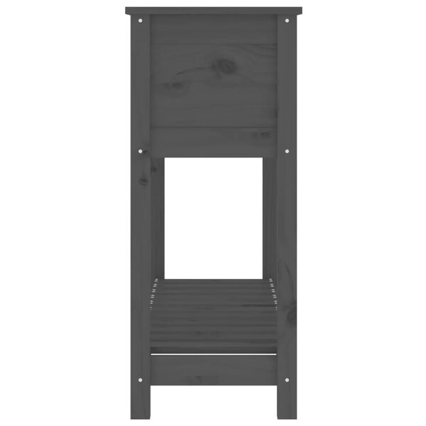 vidaXL Ζαρντινιέρα με Ράφι Γκρι 111,5x34,5x81 εκ. Μασίφ Ξύλο Πεύκου