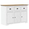 vidaXL Ντουλάπι BODO Λευκό/Καφέ 115,5x43x200,5 εκ. Μασίφ Ξύλο Πεύκου