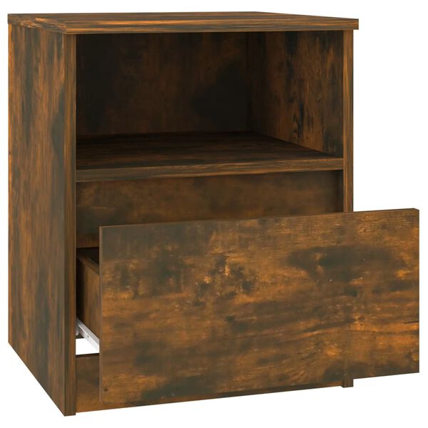 vidaXL Κομοδίνα 2 τεμ. Καπνιστή Δρυς 40x40x50 εκ. από Επεξεργ. Ξύλο
