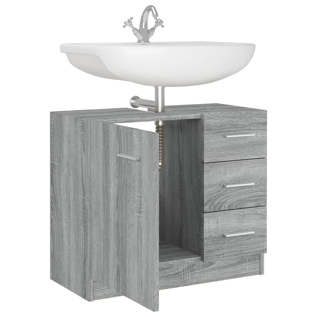 vidaXL Ντουλάπι Νιπτήρα Grey Sonoma 63x38,50x54 εκ. Επεξεργ. Ξύλο