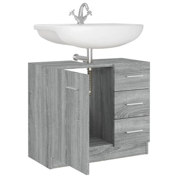 vidaXL Ντουλάπι Νιπτήρα Grey Sonoma 63x38,50x54 εκ. Επεξεργ. Ξύλο