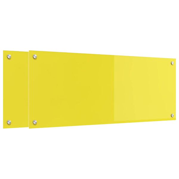 vidaXL Πίσω Πάνελ Κουζίνας 2 pcs Κίτρινο 100 x 40 cm σκληρυμένο γυαλί