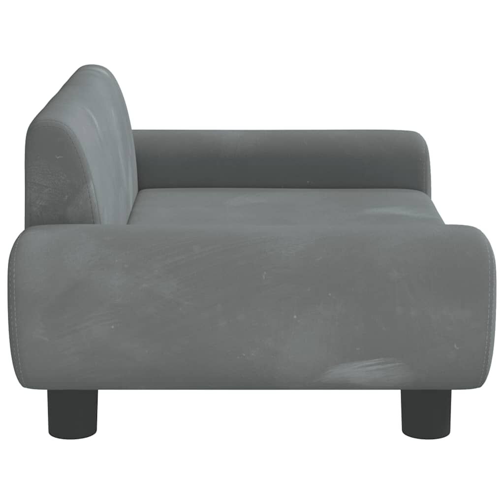 vidaXL Κρεβάτι Σκύλου Σκούρο Γκρι 70 x 45 x 33 εκ. Βελούδινο