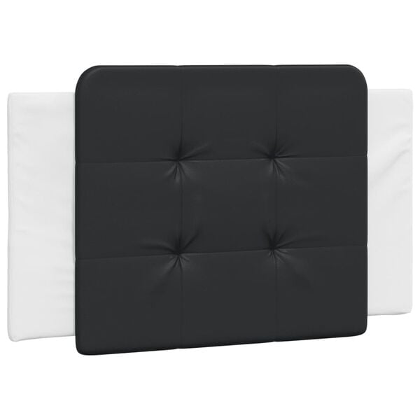 vidaXL Πλαίσιο Κρεβατιού με LED Λευκό/Μαύρο 90x200 εκ. Συνθετικό Δέρμα