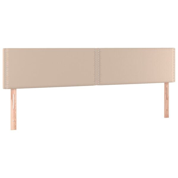 vidaXL Κρεβάτι Boxspring Στρώμα&LED Καπουτσίνο 180x200 εκ. Συνθ. Δέρμα
