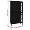 vidaXL Ντουλάπα Βιτρίνας Μαύρη 90 x 40 x 180 εκ. Ατσάλι / Ψημένο Γυαλί