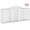 vidaXL Συρματοκιβώτια Τοξωτά 25 τεμ. 300x50x120/140 εκ. Γαλβαν. Ατσάλι