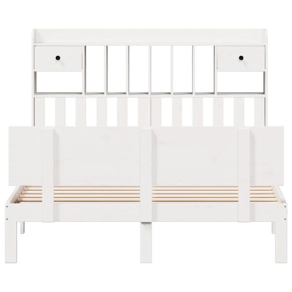 vidaXL Κρεβάτι Βιβλιοθήκη Χωρίς Στρώμα 140x190 εκ Μασίφ Ξύλο Πεύκου