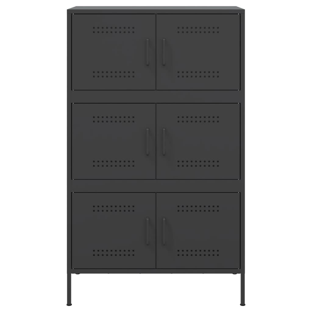 vidaXL Ντουλάπι Μαύρο 68x39x113 εκ. από Ατσάλι