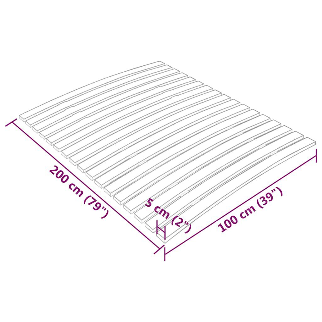 vidaXL Τελάρο Κρεβατιού με 17 Σανίδες 100 x 200 εκ.