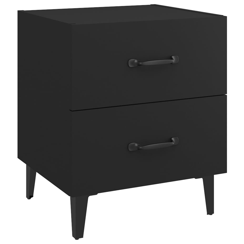 vidaXL Κομοδίνα 2 τεμ. Μαύρα 40 x 35 x 47,5 εκ.