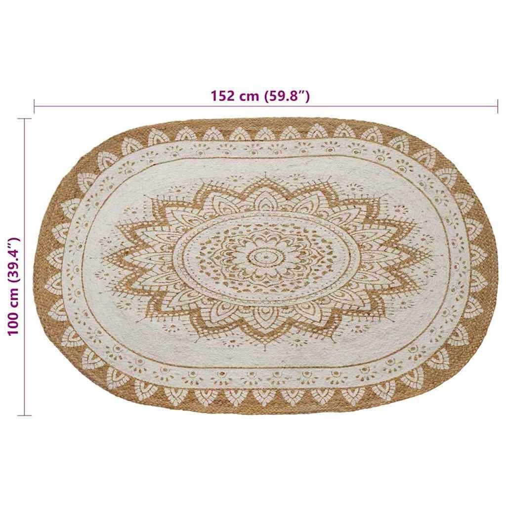 vidaXL Χαλί Καφέ 100 x 152 εκ. Γιούτα
