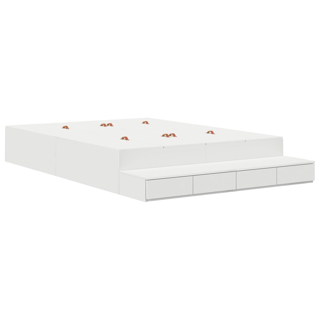 vidaXL Κρεβάτι Αποθήκευσης Λευκό 135x190 εκ.