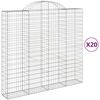 vidaXL Συρματοκιβώτια Τοξωτά 20 τεμ. 200x50x180/200 εκ. Γαλβαν. Ατσάλι