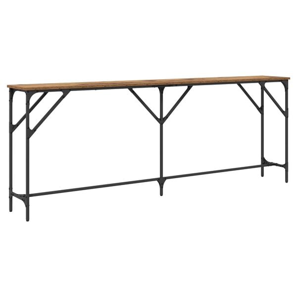 vidaXL Τραπέζι κονσόλας Παλιό Ξύλο 200 x 29 x 75 cm
