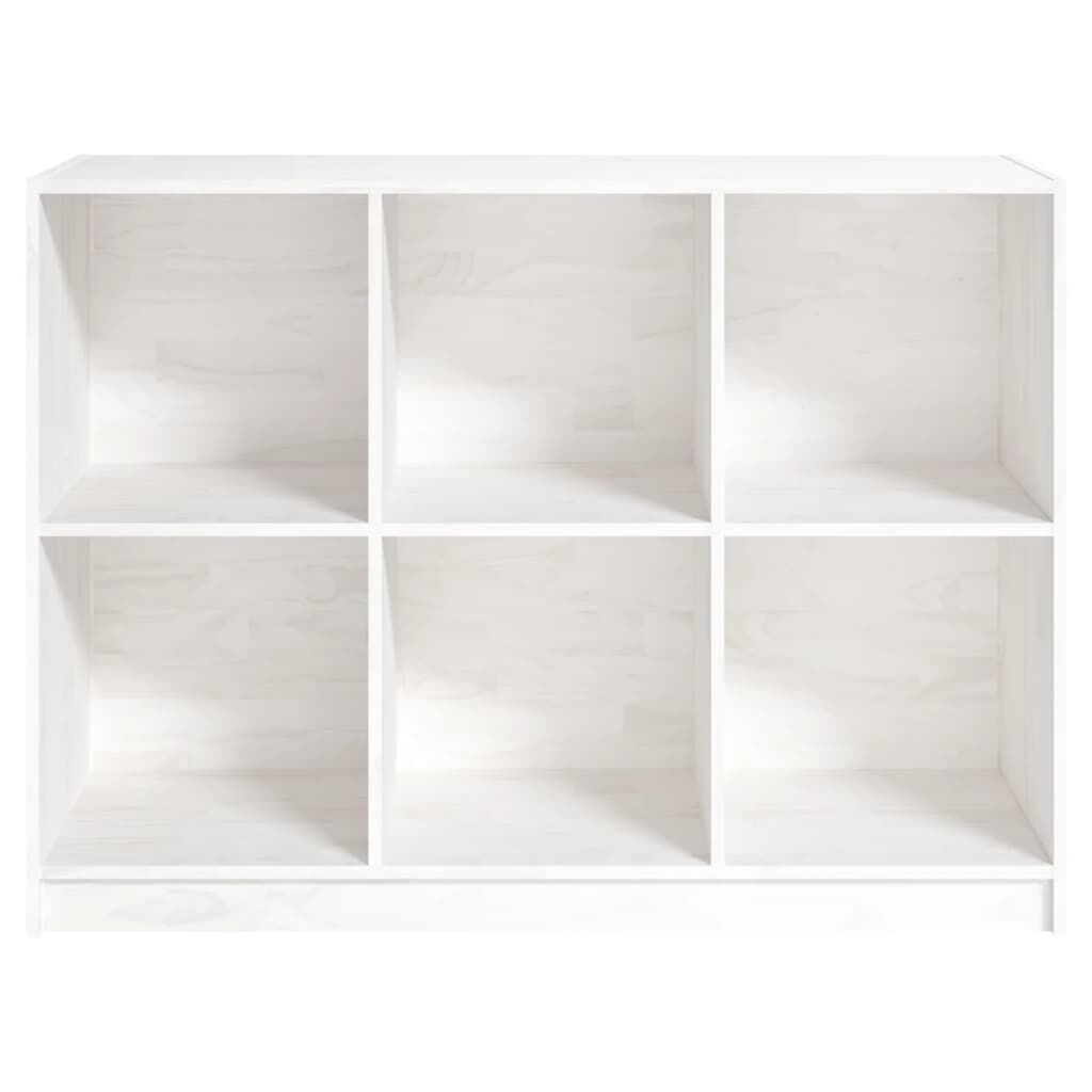 vidaXL Βιβλιοθήκη Λευκή 104 x 33 x76 εκ. από Μασίφ Ξύλο Πεύκου