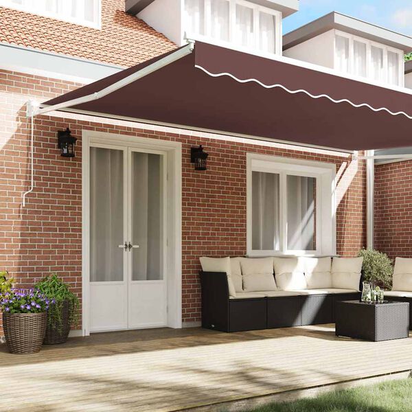 vidaXL Τέντα Πτυσσόμενη Χειροκίνητη Καφέ 500x300 εκ.