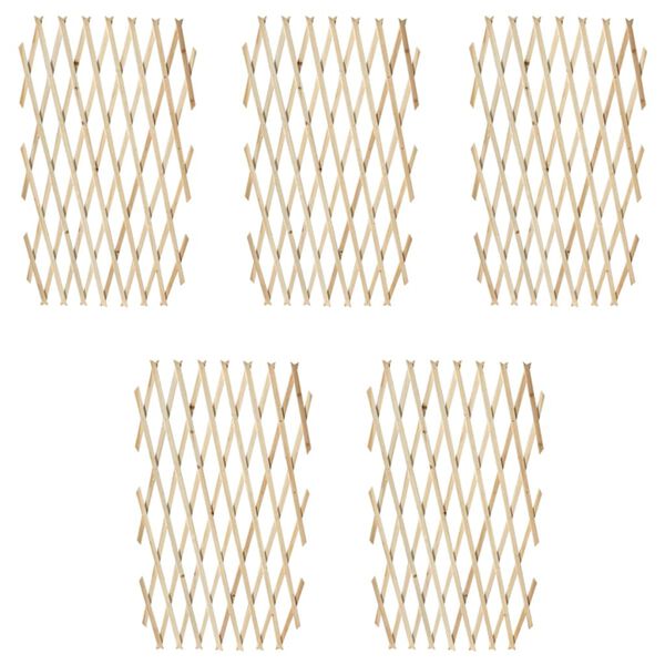 vidaXL Καφασωτό Φράχτης 5 τεμ. 180 x 90 εκ. από Μασίφ Ξύλο