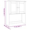 vidaXL Πάνω Ντουλάπι-Βιτρίνα ALTA 77x30x92 εκ. από Μασίφ Ξύλο Πεύκου