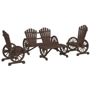 vidaXL Σαλόνι Κήπου Σετ 4 Τεμαχίων από Μασίφ Ξύλο Ελάτης