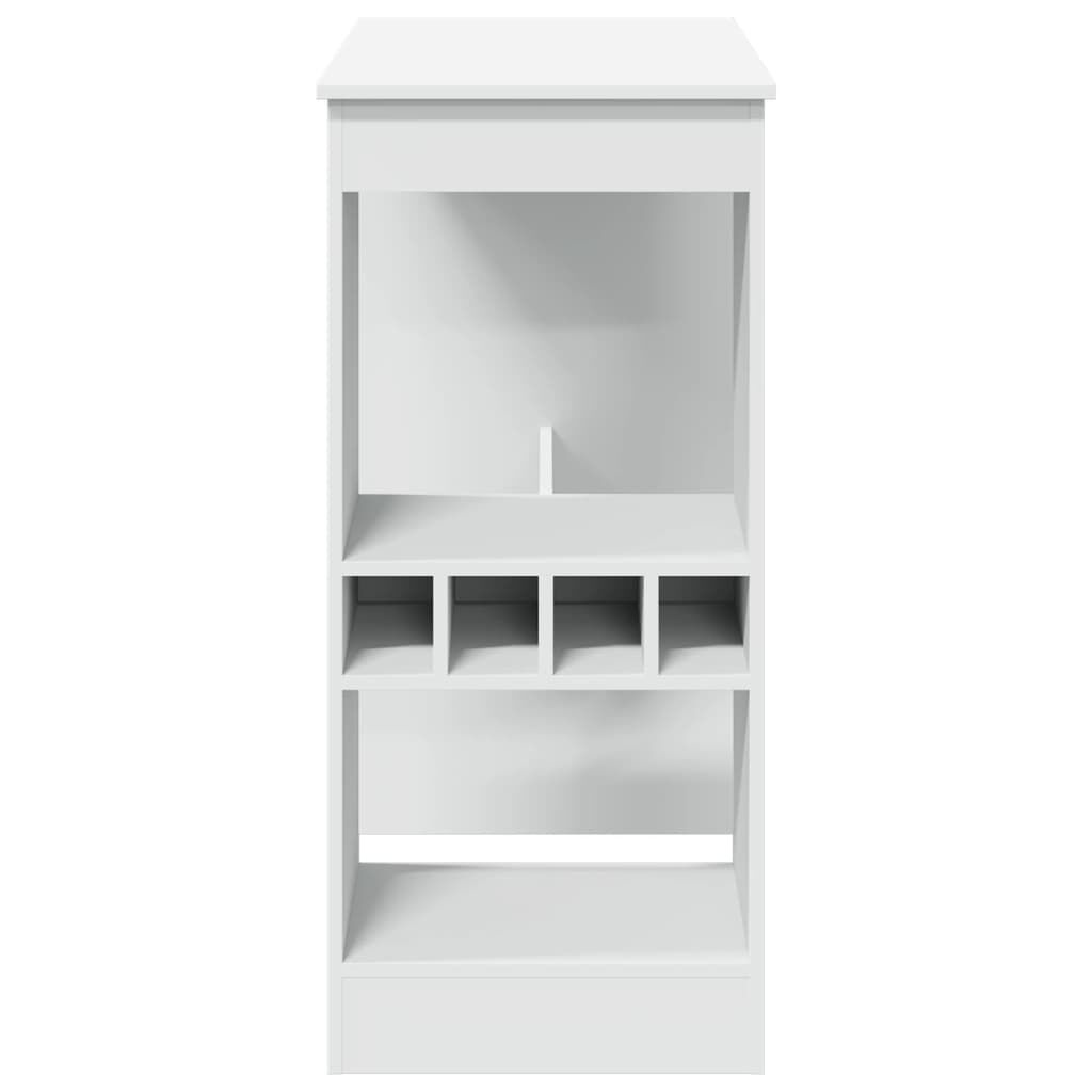 vidaXL Τραπέζι Μπαρ με Ράφια Λευκό 90x47,5x103,5 εκ. Επεξεργ. Ξύλο