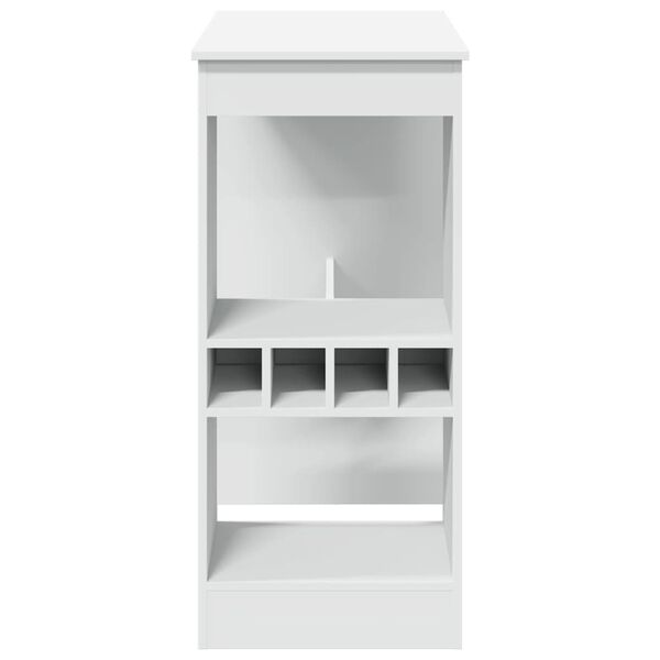 vidaXL Τραπέζι Μπαρ με Ράφια Λευκό 90x47,5x103,5 εκ. Επεξεργ. Ξύλο