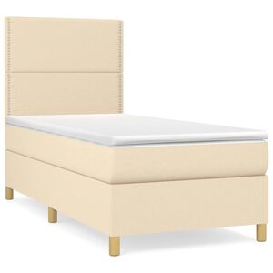 vidaXL &Kappa;&rho;&epsilon;&beta;ά&tau;&iota; Boxspring &mu;&epsilon; &Sigma;&tau;&rho;ώ&mu;&alpha; &Kappa;&rho;&epsilon;&mu; 100 x 200 &epsilon;&kappa;. &Upsilon;&phi;&alpha;&sigma;&mu;ά&tau;&iota;&nu;&omicron;