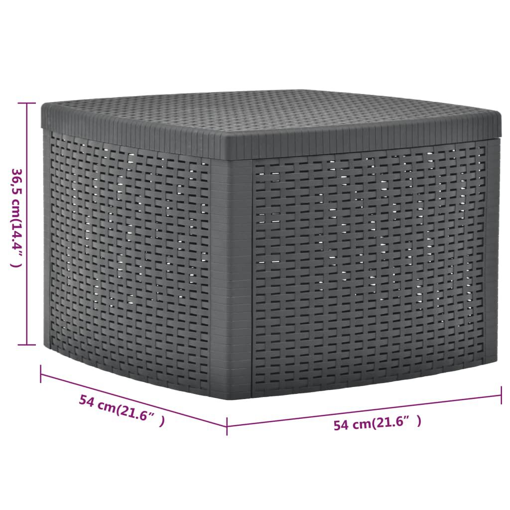 vidaXL Βοηθητικό Τραπέζι Ανθρακί 54 x 54 x 36,5 εκ. Πλαστικό