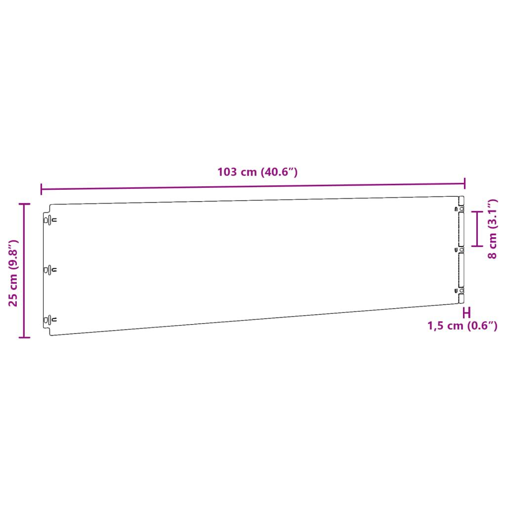 vidaXL Μπορντούρες Γκαζόν 10τεμ Ανθρακί 25x103εκ Ατσάλι Σκληρυθέν Αέρα