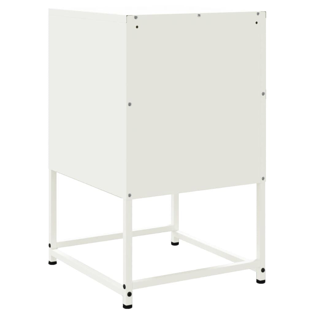 vidaXL Κομοδίνο Λευκό 36x39x60,5 εκ. από Χάλυβα