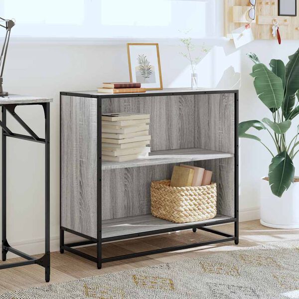 vidaXL Βιβλιοθήκη Γκρι Sonoma 80,5x35x76 εκ. από Επεξεργασμένο Ξύλο
