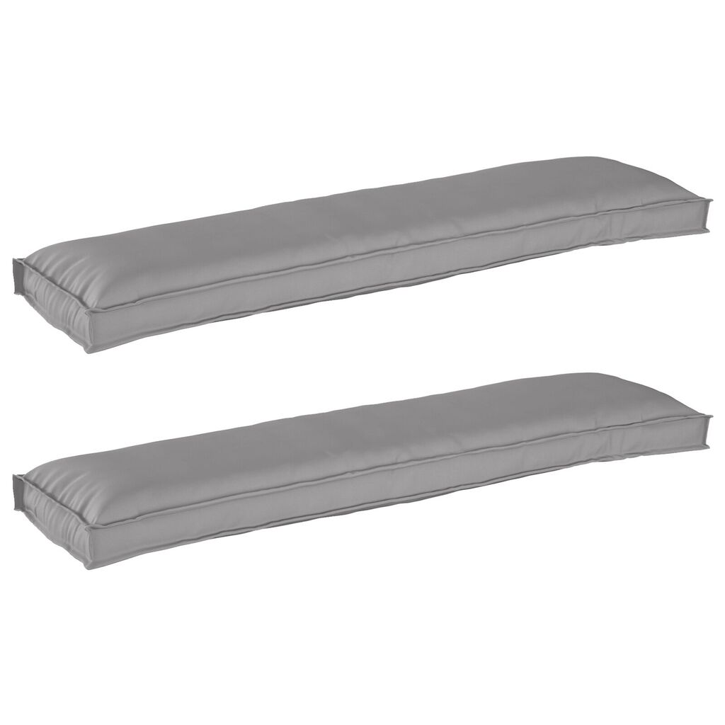vidaXL Μαξιλάρια Pallet για παγκάκι 2 τεμ Γκρι 150x40x8 εκ Ύφασμα Oxford