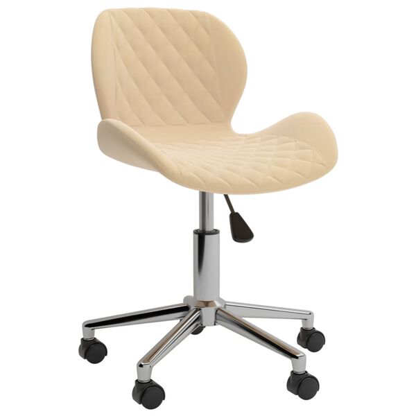 vidaXL Καρέκλες Τραπεζαρίας Περιστρεφόμενες 4 τεμ. Κρεμ Βελούδινες