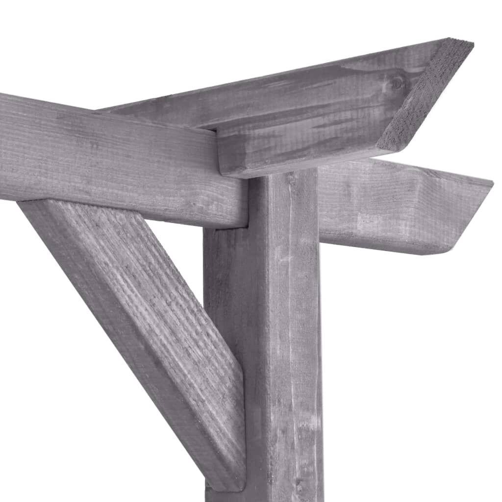 vidaXL Πέργκολα Κήπου Γκρι 200 x 40 x 205 εκ. Εμποτισμένο Ξύλο Πεύκου