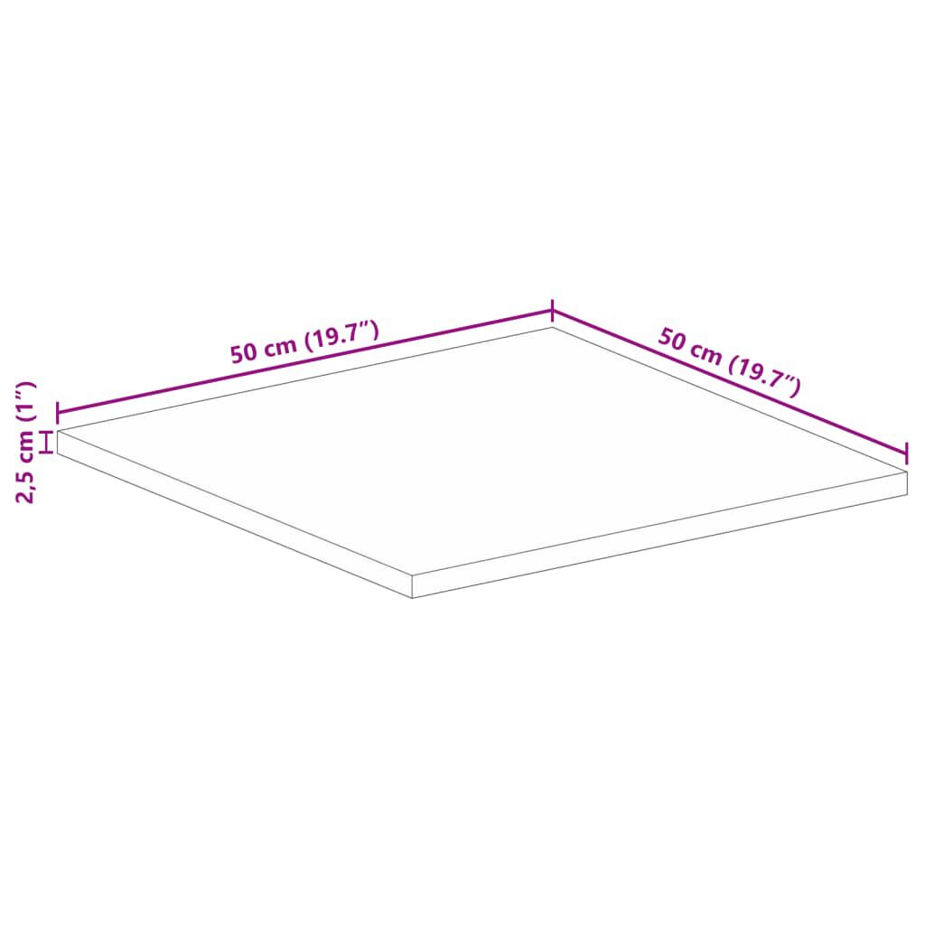 vidaXL Επιφάνεια Τραπεζιού Τετράγωνη 50x50x2,5 εκ. Μασίφ Ξύλο Μάνγκο