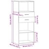 vidaXL Ντουλάπι Μαύρο 50x42,5x124 εκ. από Επεξεργασμένο Ξύλο