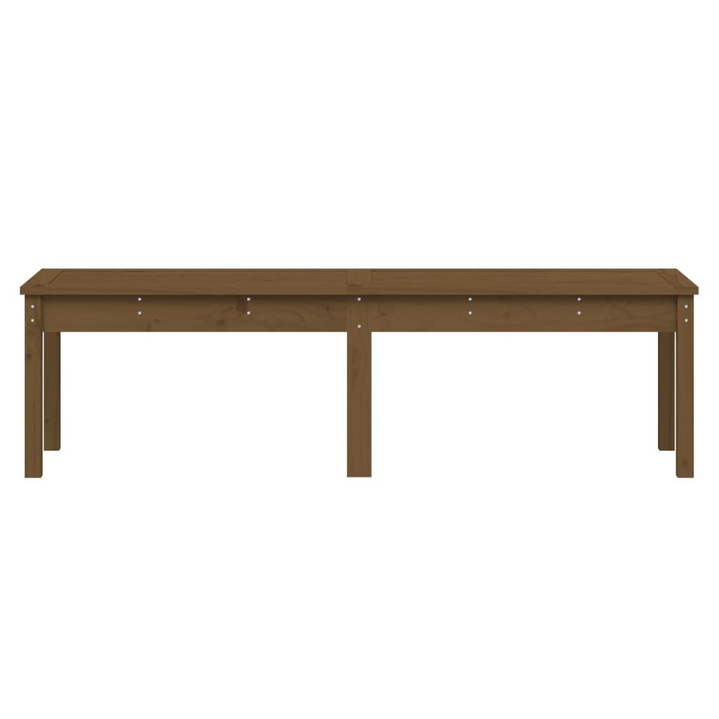 vidaXL Πάγκος Κήπου Διθέσιος Μελί 159,5x44x45 εκ. Μασίφ Ξύλο Πεύκου