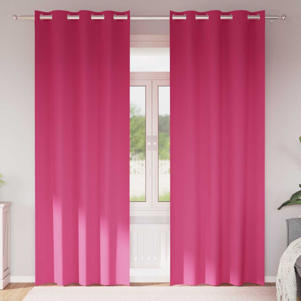 vidaXL Κουρτίνες 2 pcs Φωτεινό Ροζ 225 x 140 εκ. Πολυεστέρας
