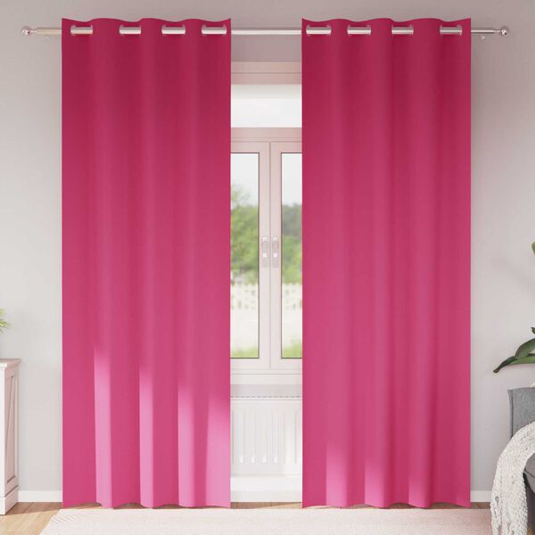 vidaXL Κουρτίνες 2 pcs Φωτεινό Ροζ 225 x 140 εκ. Πολυεστέρας